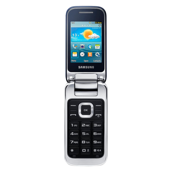 Celular Samsung GT-C3592 Flip / Dual SIM / Tela 2.4" / 850/900 / Câmera de 1.3MP - Preto