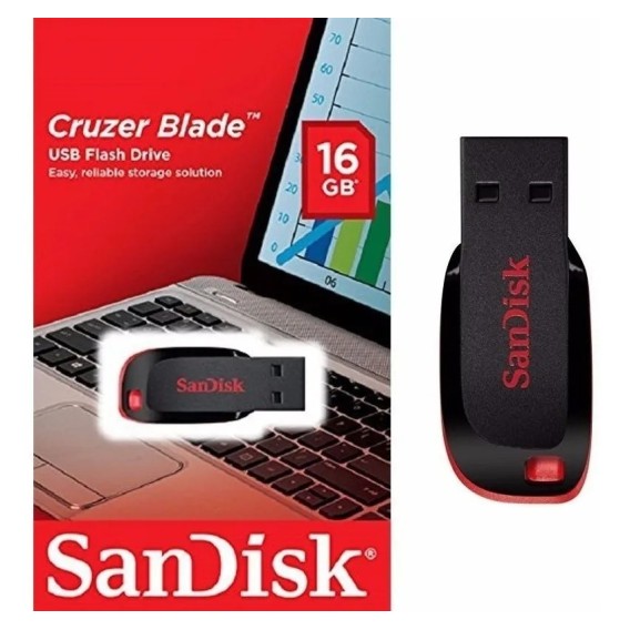 Pendrive Sandisk 16gb Cruzer Blade Usb 2.0 Original