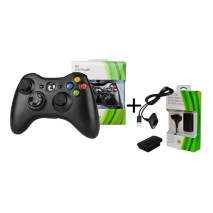 Controle Manete Sem Fio + Kit Bateria Compatível Com Xbox 360